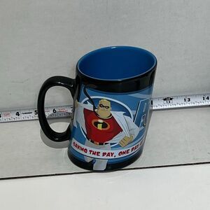 Disney Store Mr. Incredible Saving The Day One Day Graphic Slanted Coffee Mug